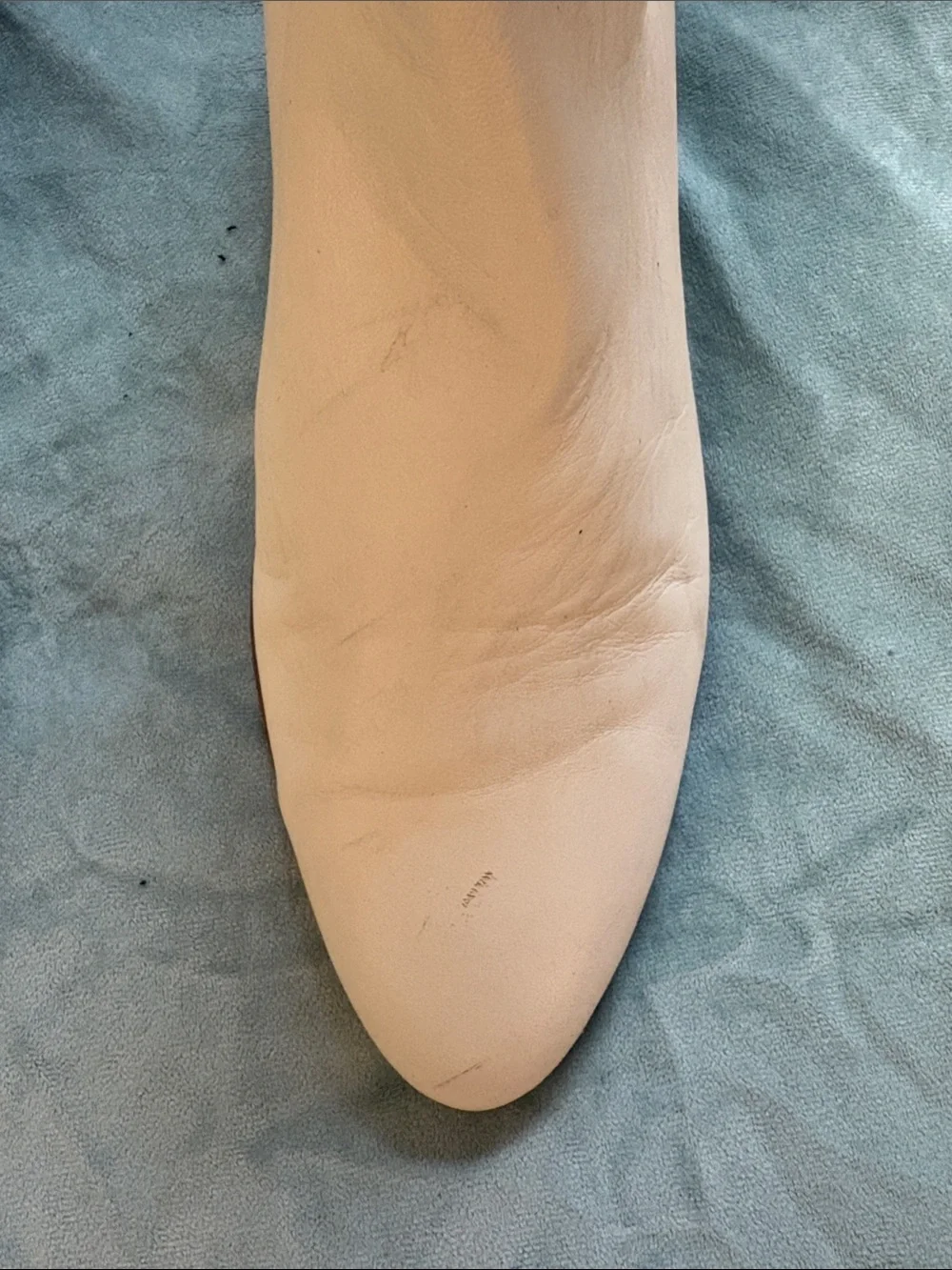 J. Crew Cream Leather Ankle Booties with Low Stacked Heel